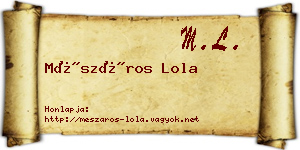 Mészáros Lola névjegykártya
