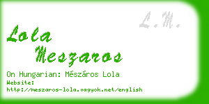 lola meszaros business card